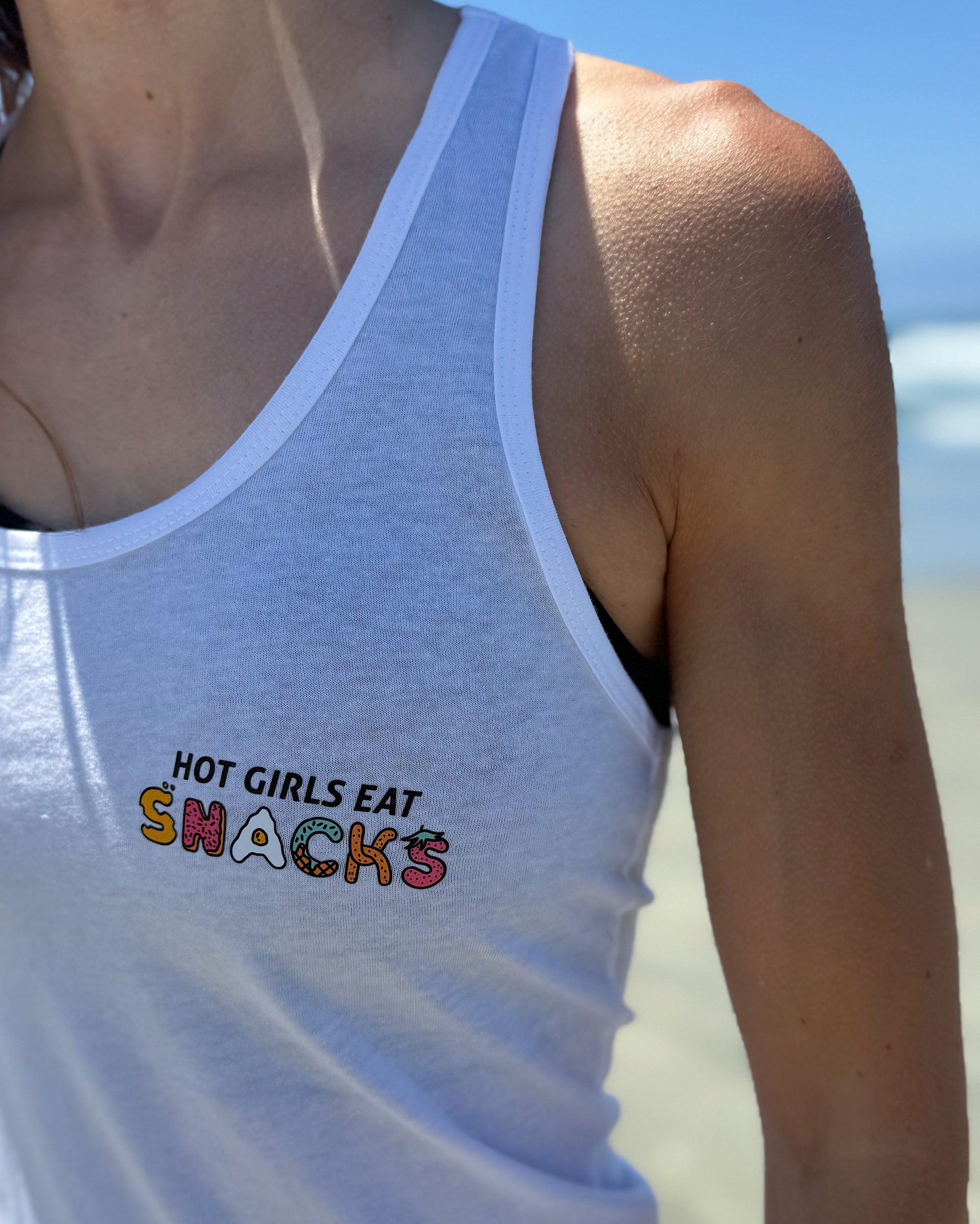 Hot Girls Eat Snacks - Racerback Tank