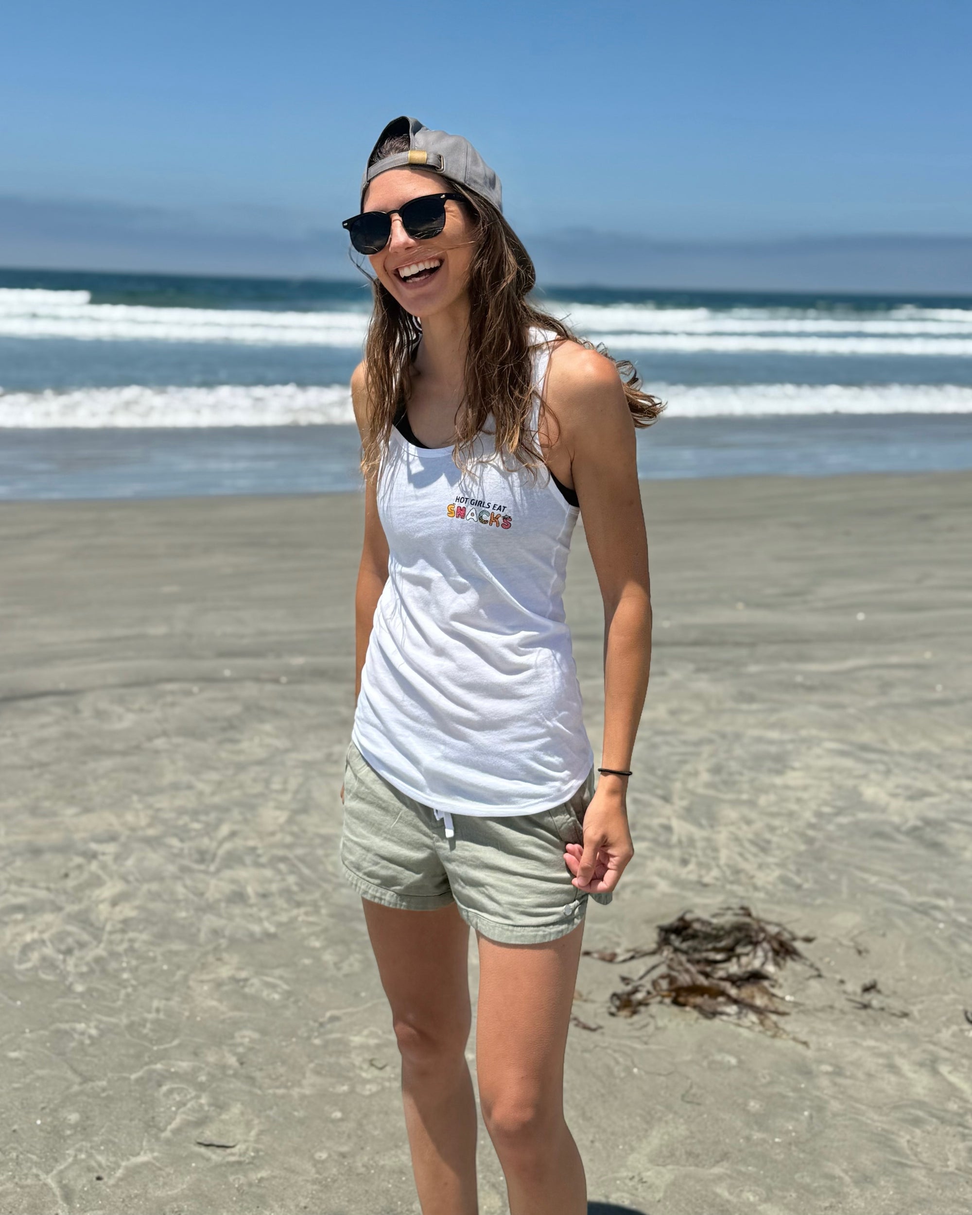 Hot Girls Eat Snacks - Racerback Tank